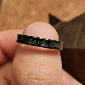 Tiffany titanium ring black Size 9